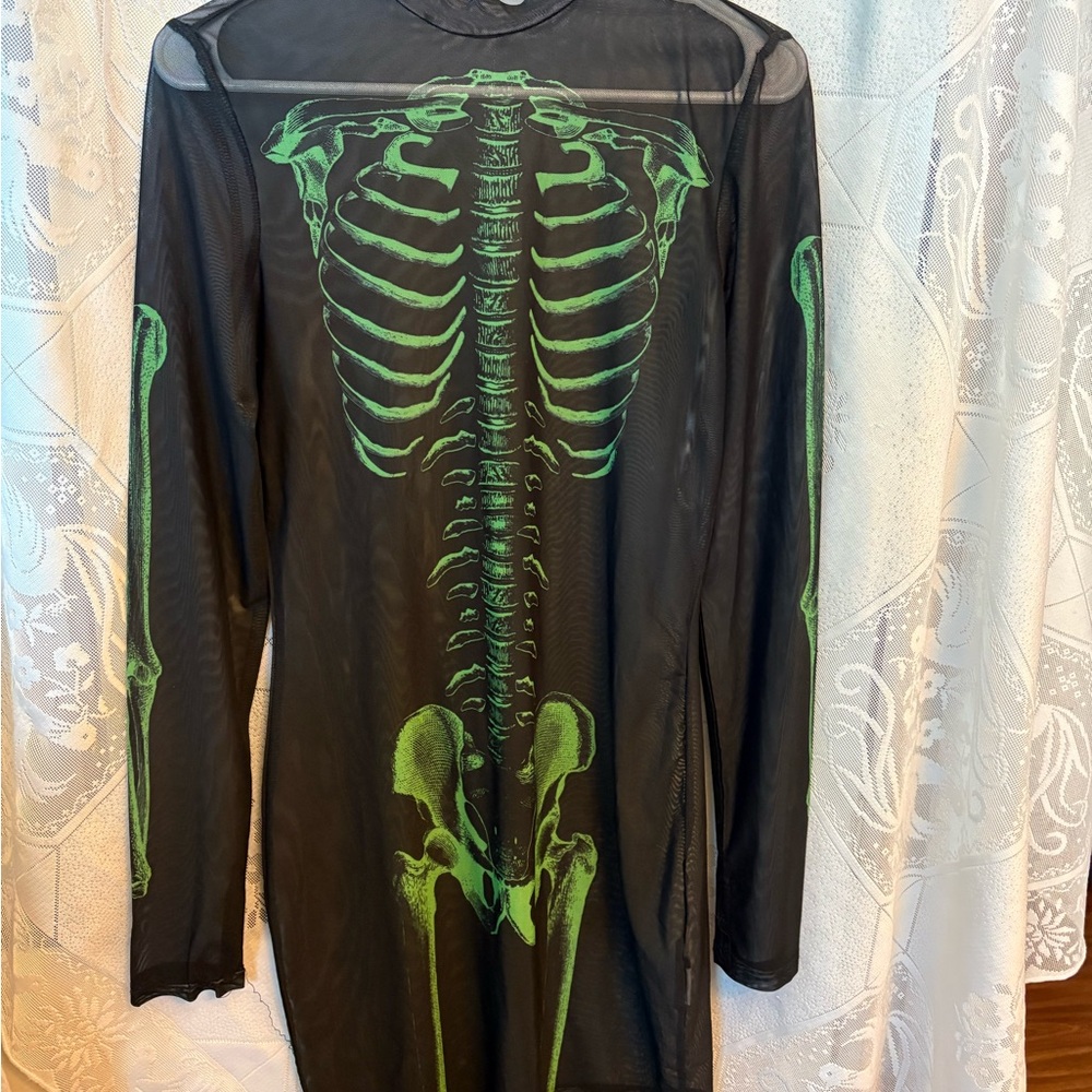 Black Skeleton Mesh Dress